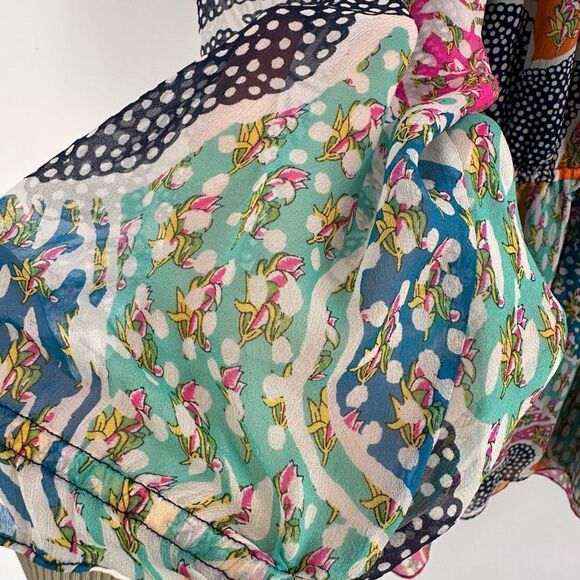 Diane Von Furstenberg Womens Silk Camila Off The Shoulder Top Multi-Color Size 4 - Picture 9 of 11